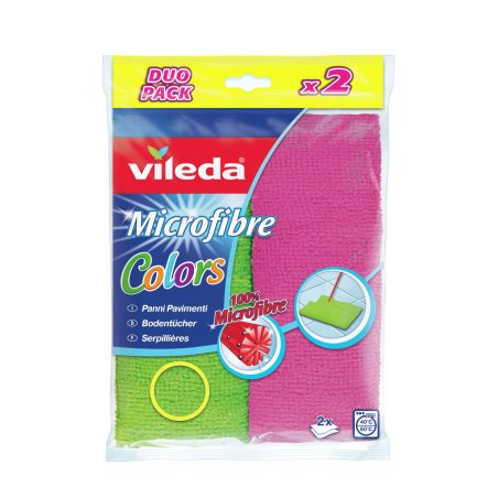 Vileda Microfibre Floor Cloth Colors - 2 Pack 2x27x30 Cm 1 Pack Green/Rose