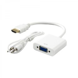 SBOX AD.HDMI-VGA+A video cable adapter HDMI Type A (Standard) VGA (D-Sub) + 3.5mm White