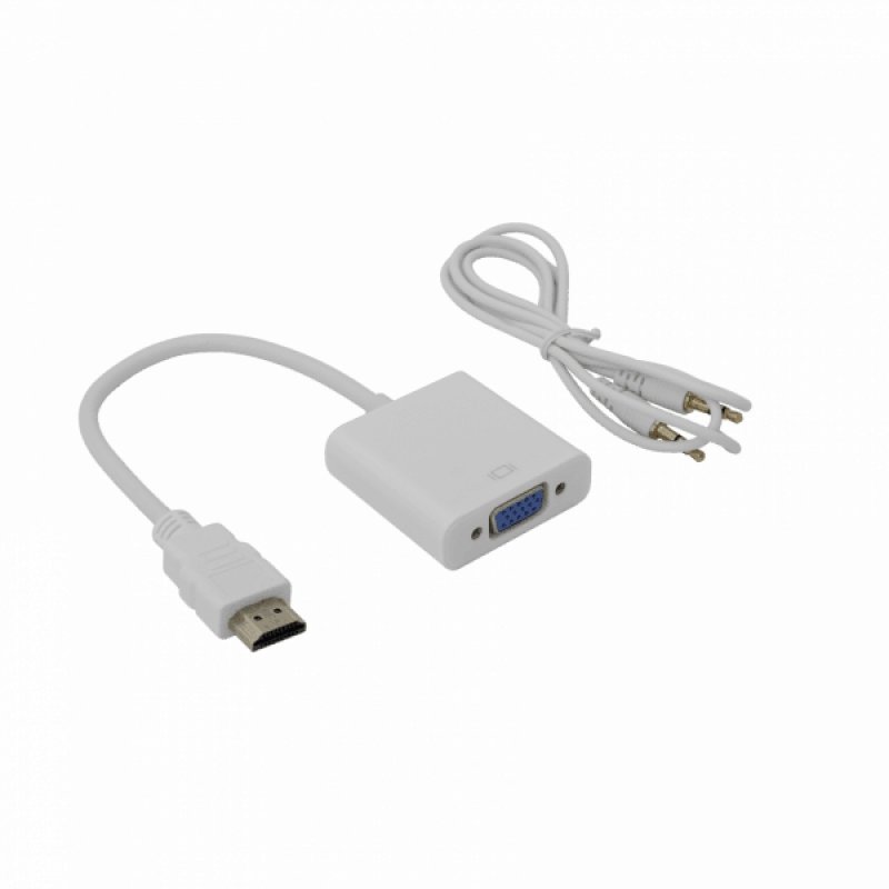 SBOX AD.HDMI-VGA+A câble vidéo et adaptateur HDMI Type A (Standard) VGA (D-Sub) + 3,5 mm Blanc