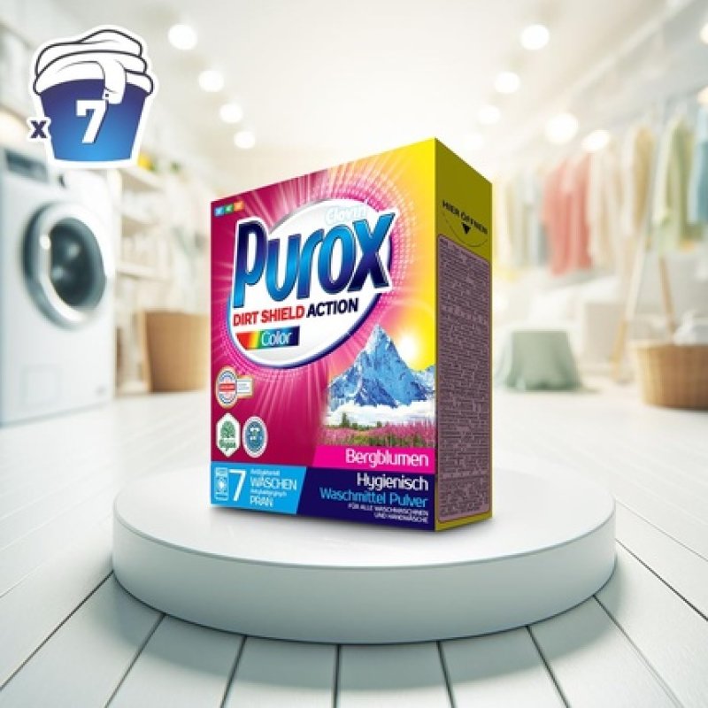 Purox Color 7 Wl Washing Powder Antibacterial Detergent 490g