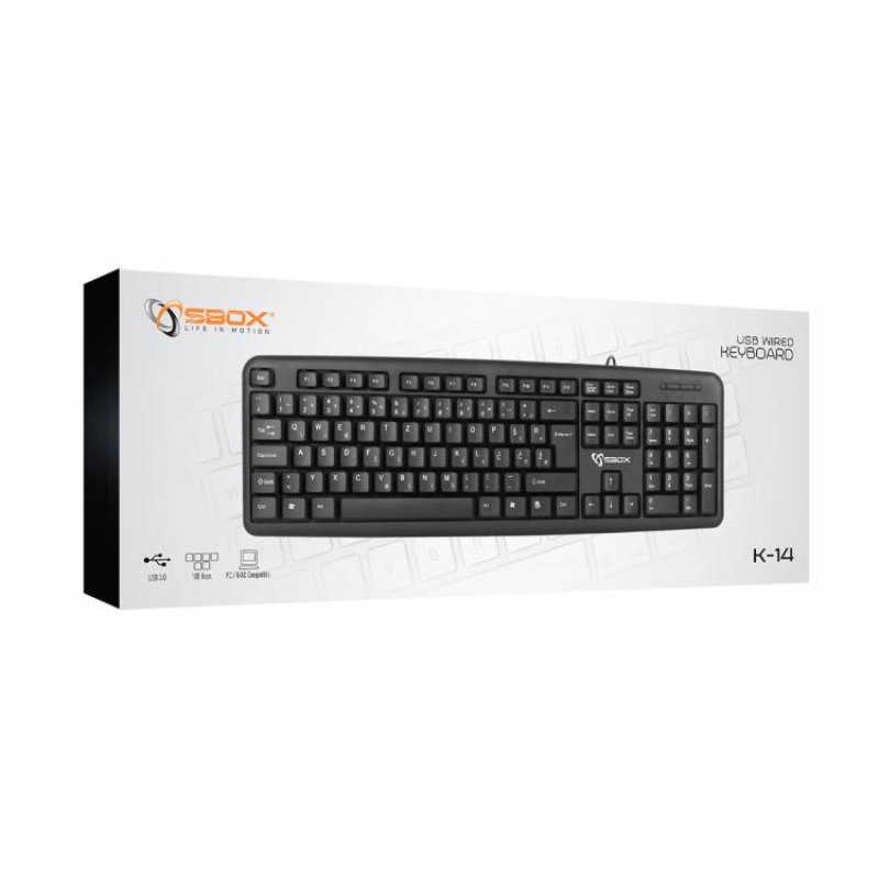 Sbox Keyboard Wired USB K-14 US