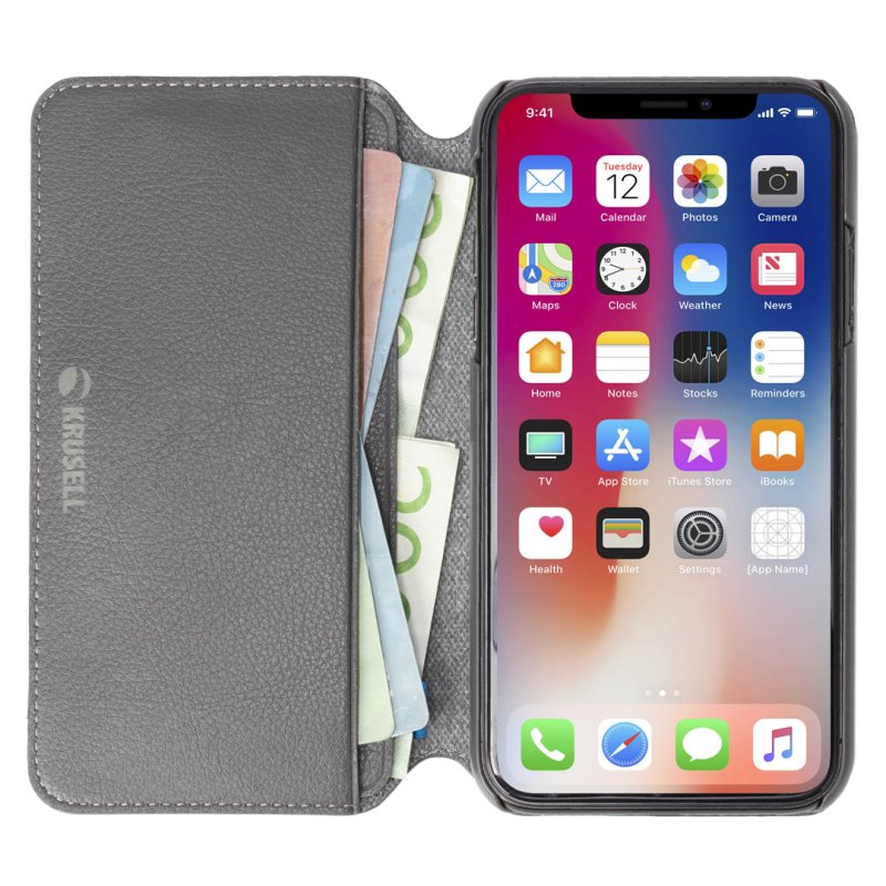Krusell Pixbo 4 Card SlimWallet coque de protection pour téléphones portables 16,5 cm (6.5") Folio Gris