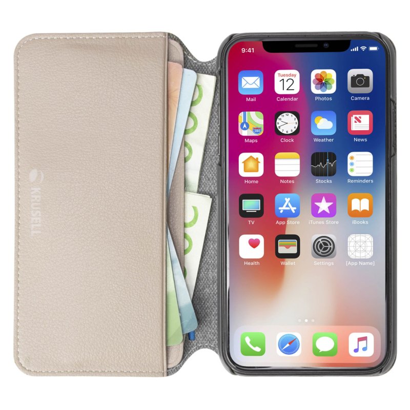 Krusell Pixbo 4 Card SlimWallet mobile phone case 16.5 cm (6.5") Folio Beige