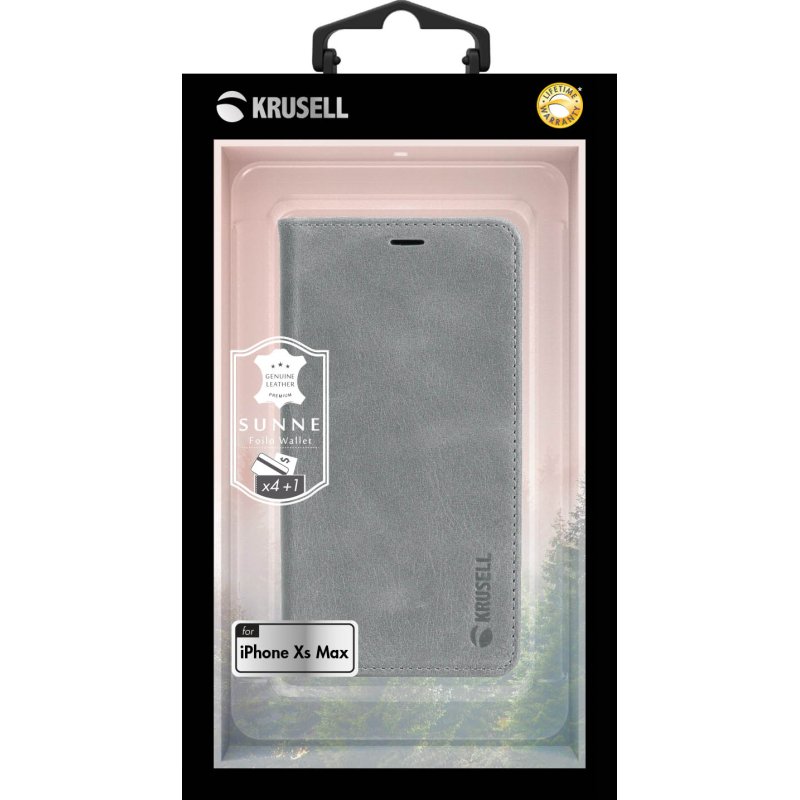 Krusell Sunne 4 Card FolioWallet coque de protection pour téléphones portables 16,5 cm (6.5") Folio Gris