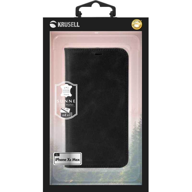 Krusell Sunne 4 Card FolioWallet coque de protection pour téléphones portables 16,5 cm (6.5") Folio Noir