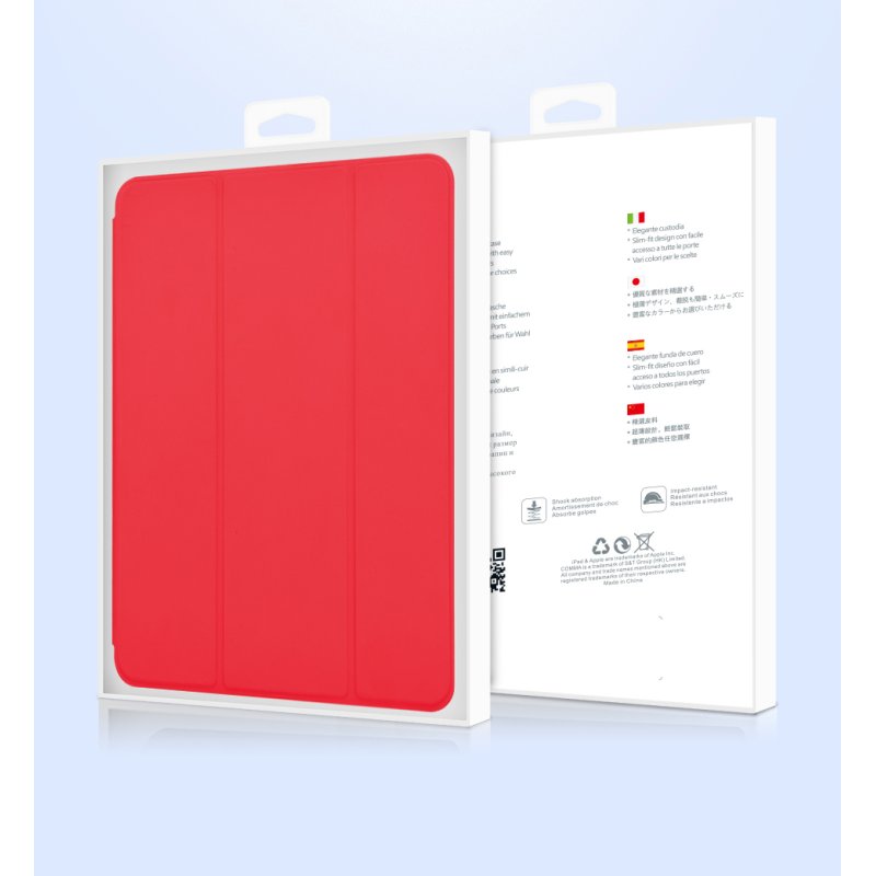 Devia Leather Case with Pencil Slot (2018) iPad Air (2019) & iPad Pro 10.5 red