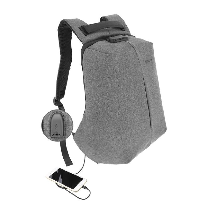 Tellur 15.6 Notebook Backpack Antitheft V2, USB port, gray