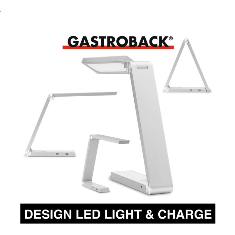 Gastroback Design LED Light & Charge table lamp Non-changeable bulb(s) 5 W White