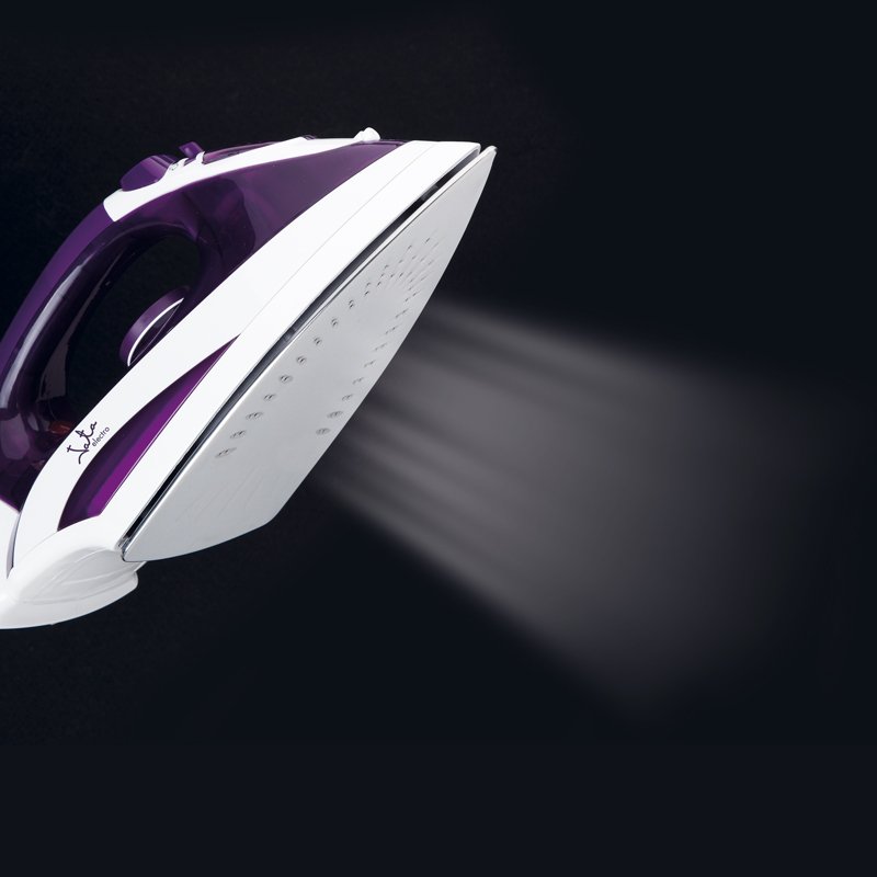 JATA PL225 fer à repasser Fer à vapeur Semelle en acier inoxydable 2400 W Violet, Blanc