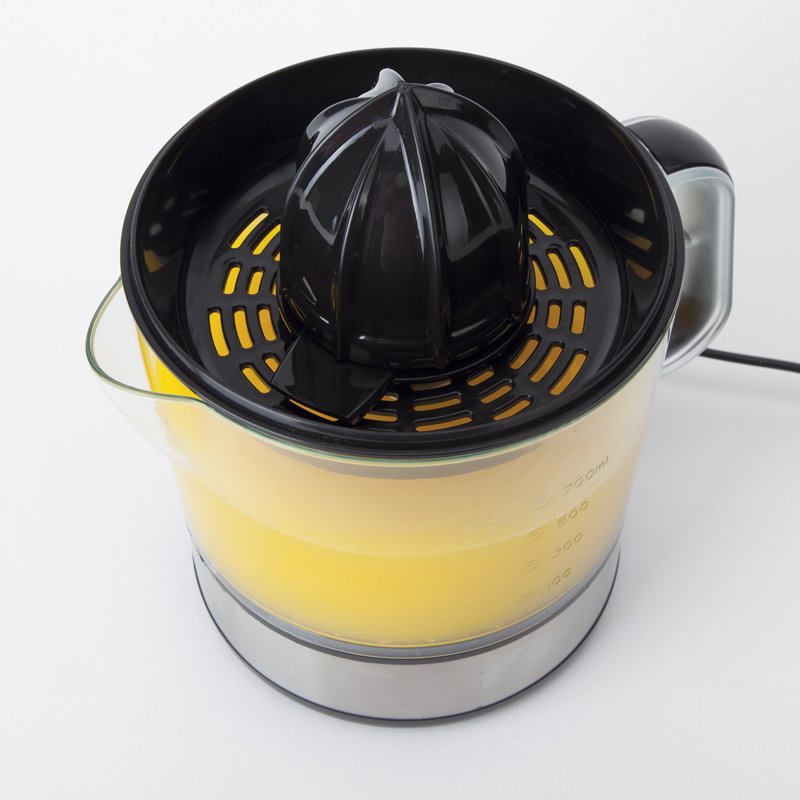 JATA EX421 juice maker Hand juicer 40 W Black, Stainless steel, Transparent