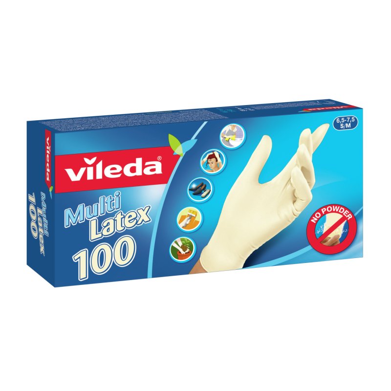 Vileda Multi Latex 100 Disposable gloves Beige 100 pc(s)
