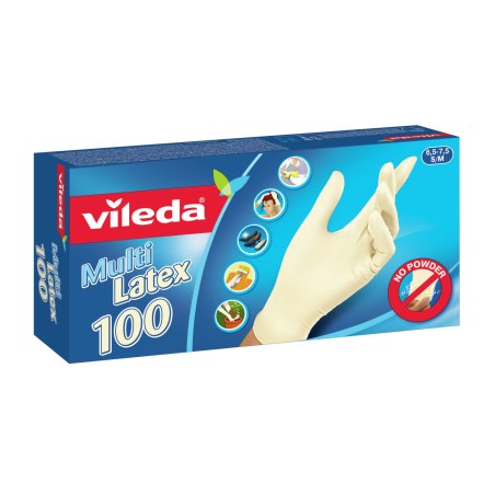 Vileda Multi Latex 100 Gants jetables Beige 100 pièce(s)