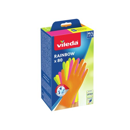 Vileda 4023103216570 cleaning glove Nitrile Green, Orange, Pink, Yellow Unisex M/L