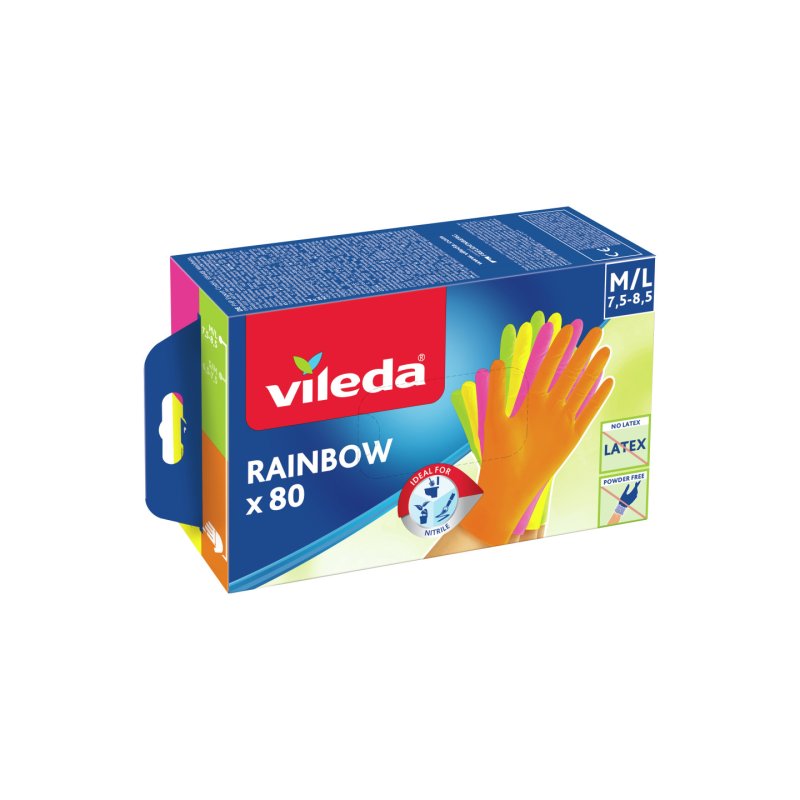 Vileda 4023103216570 gant de nettoyage Nitrile Vert, Orange, Rose, Jaune Unisexe M/L