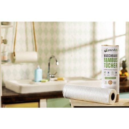 Pandoo Bamboo Kitchen Roll Washable Kitchen Towels Made from Bamboo Fibers Eco Friendly Cleaning Product