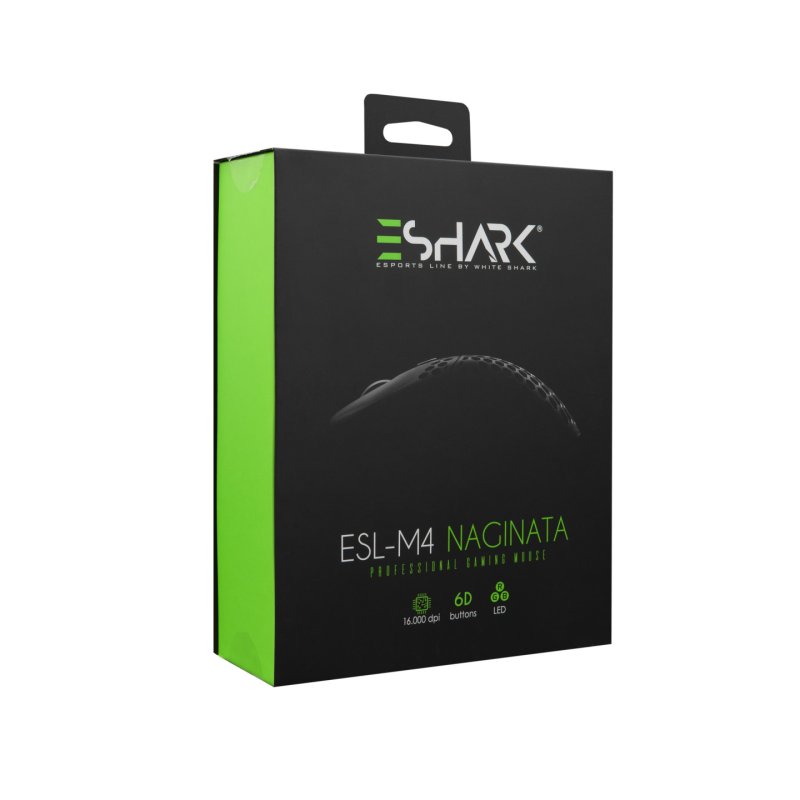 White Shark ΞSHARK Naginata mouse Ambidextrous USB Type-A Optical 16000 DPI
