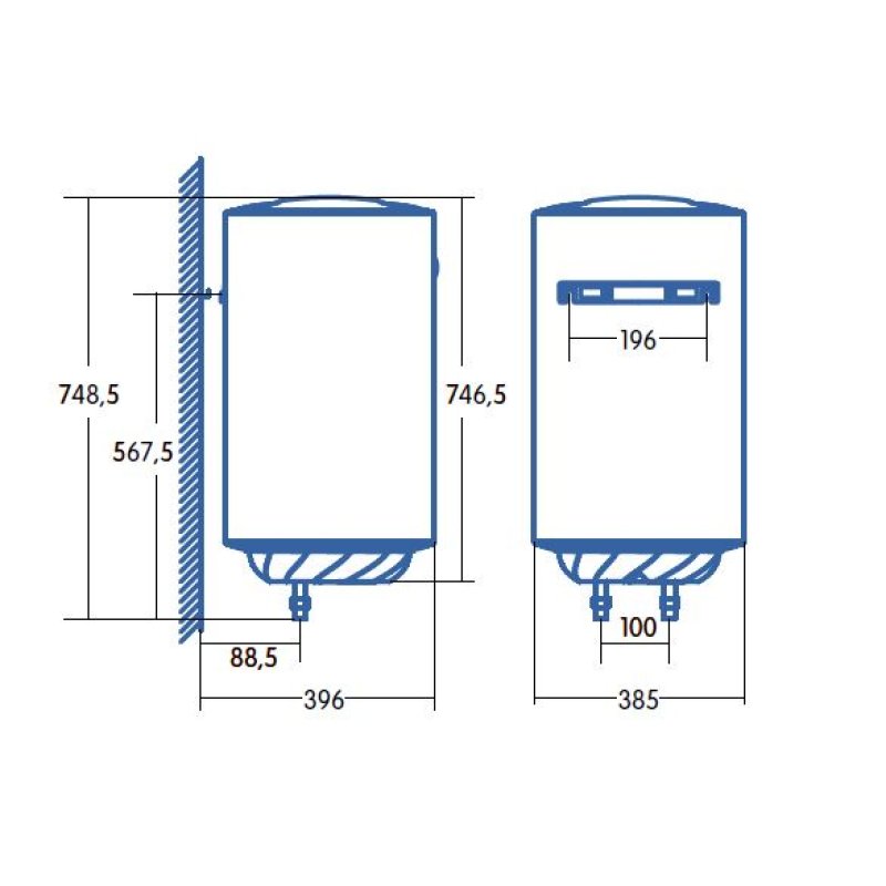 CATA CTR-50-M verticale Réservoir (stockage d'eau) Système de chauffe-eau unique Blanc