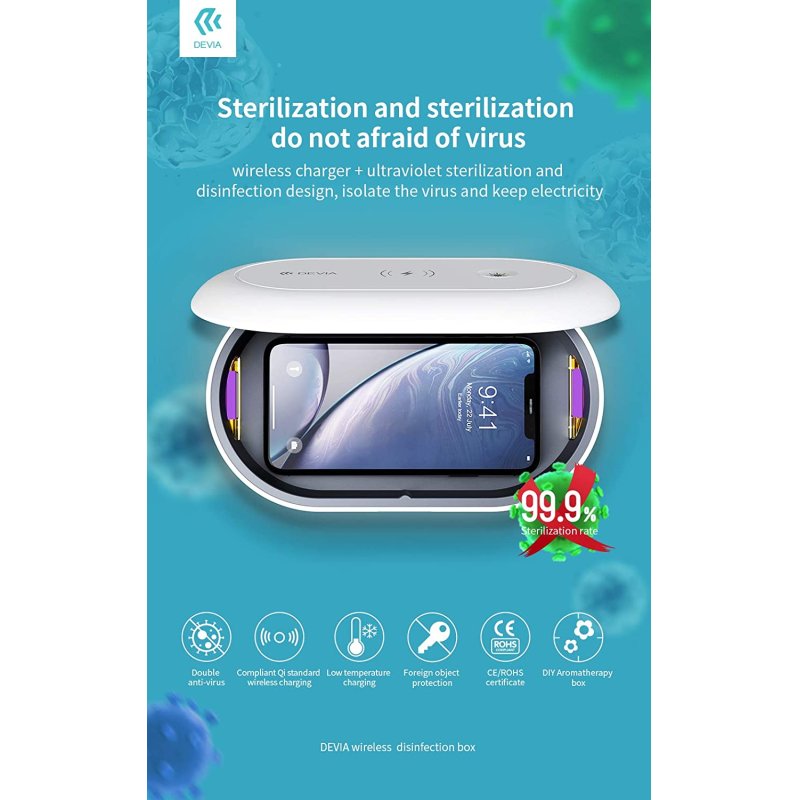 Devia Wireless Charging Disinfection box white