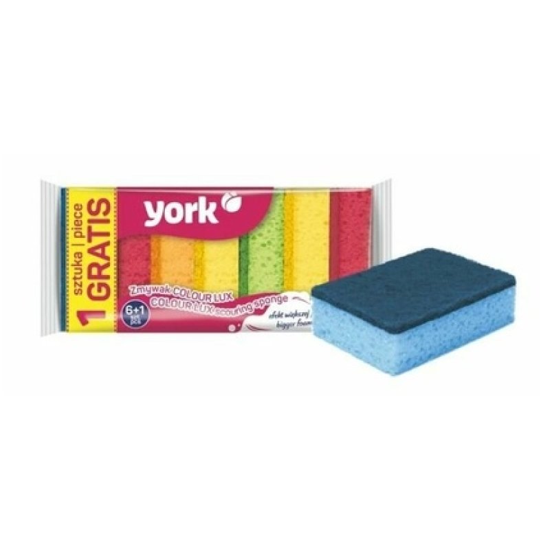 York Kitchen Sponge Colour Lux 6 1 Piece