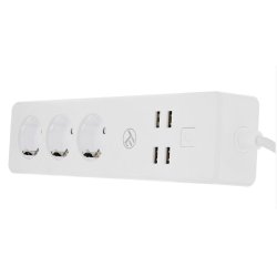 Tellur WiFi Power Strip, 3 Outlets, 4*USB 4A, 2200W, 10A, 1.8m