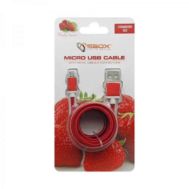 SBOX USB-10315R USB cable 1.5 m USB 2.0 USB A Micro-USB B Red