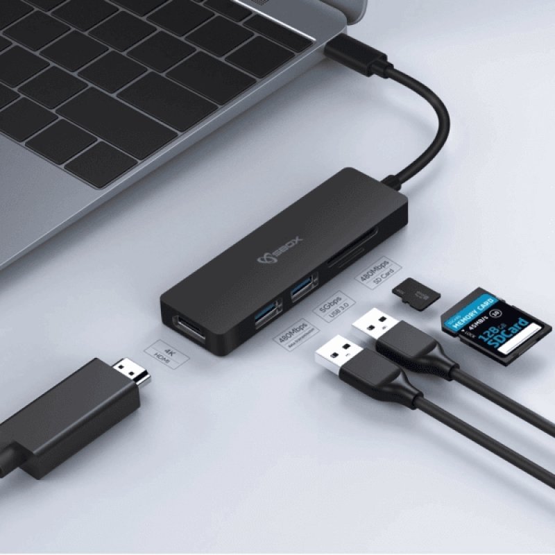 Sbox TCA-51 USB Type-C-HDMI/USB-3.0/SD+TF