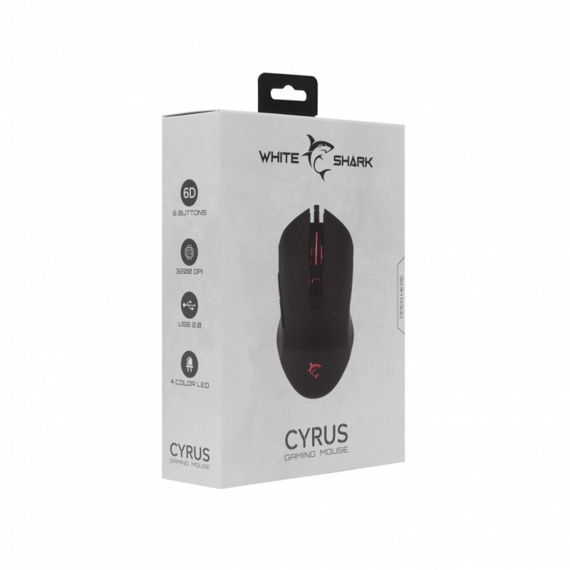 White Shark CYRUS mouse Ambidextrous USB Type-A Optical 3200 DPI