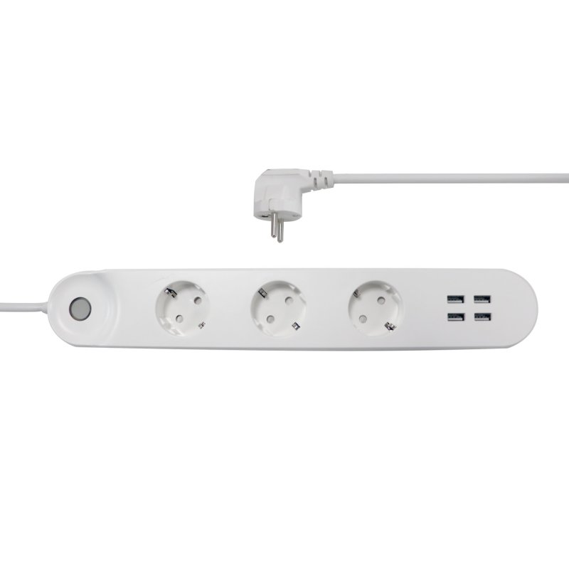 Denver SHP-300U Smart power strip 3 AC outlet(s) Type E 4 White