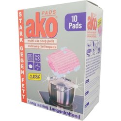 Ako Classic Soap Pads Reusable Cleaning Pads 10 Pieces Tough on Grease