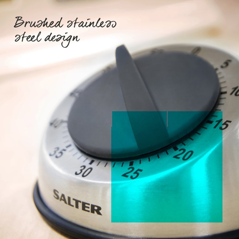 Salter 338 SSBKXR15 kitchen timer Mechanical kitchen timer Black, Stainless steel