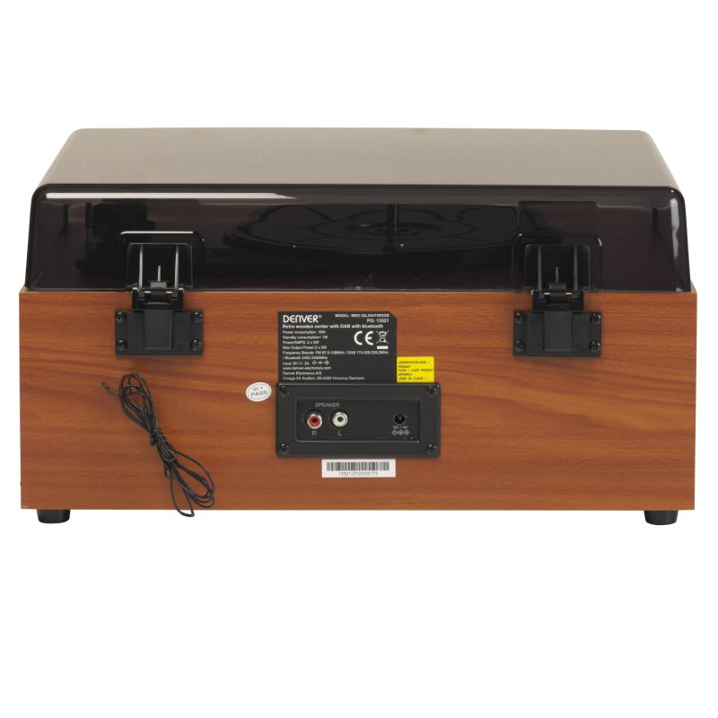 Denver MRD-52LIGHTWOOD audio turntable Silver, Wood