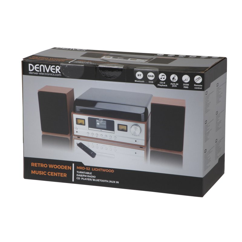 Denver MRD-52LIGHTWOOD platine Argent, Bois