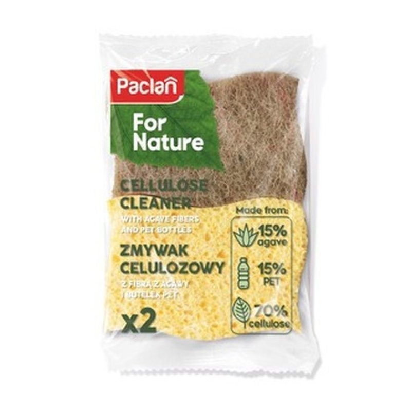 Paclan For Nature Cellulose Scrubber with Agave Fibers and Recycled Bottles - Pack of 2