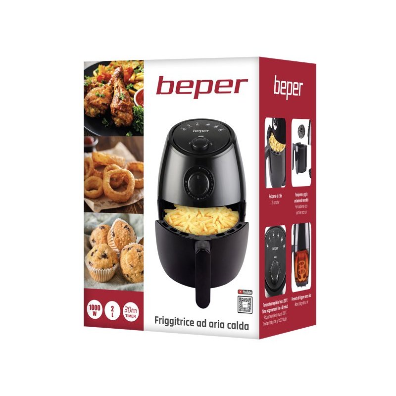 Beper P101FRI001 2 L Stand-alone 1000 W Hot air fryer Black