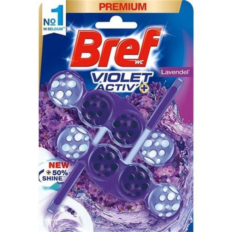 Bref Toilet Block Violet Active Lavender Duo Pack 2 X 50g Longlasting Freshness