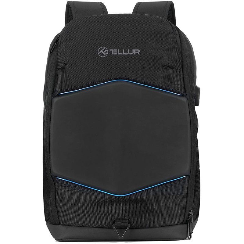 Tellur 15.6 Notebook Backpack Illuminated Strip, USB port, black