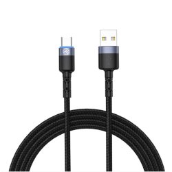 Tellur Data cable, USB to Type-C, LED, Nylon Braided, 1.2m black