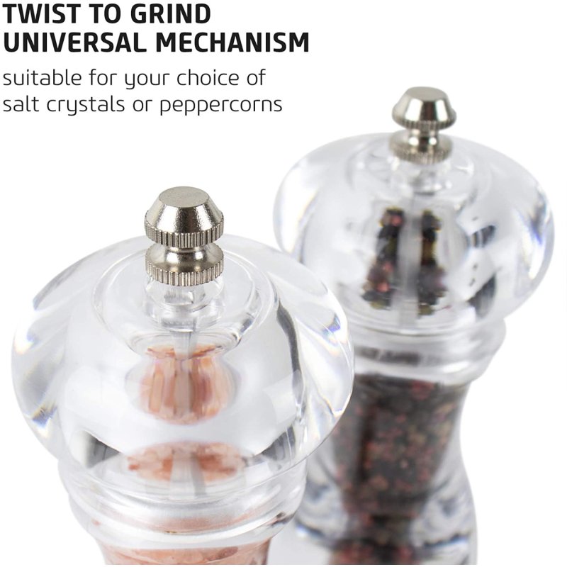 Salter 7606 CLXR seasoning grinder Salt & pepper grinder set Transparent