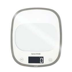Salter 1050 WHDR White Curve Glass Electronic Digital Kitchen Scales