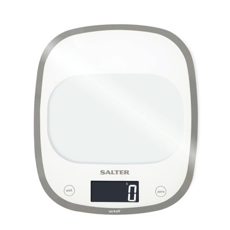 Salter 1050 WHDR White Curve Glass Electronic Digital Kitchen Scales