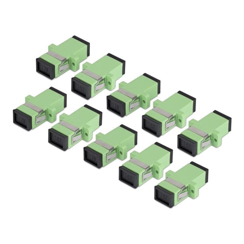 StarTech.com SC to SC Coupler 10 Pack, OS2 Single Mode SC Fiber Optic Coupler with Flange, SC/APC Simplex Adapter