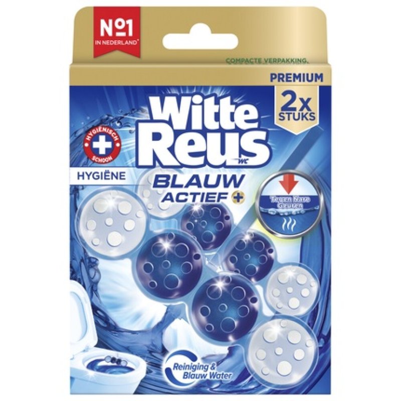 Witte Reus Toilet Block Blue Active Hygiene 2 Pieces
