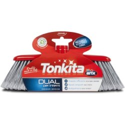 Tonkita Dual Broom For Indoor Use, Twice Efficient, Tight Spots