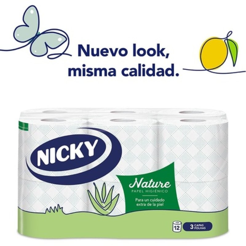 Nicky Nature Toilet Paper 12 Rolls 3-Ply