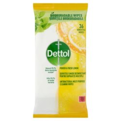 Power Fresh Antibacterial Wipes For Disinfection And Cleaning Lemon 36 Pieces
