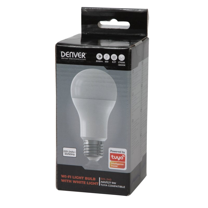 Denver SHL-340 Ampoule intelligente 9 W Blanc Wi-Fi