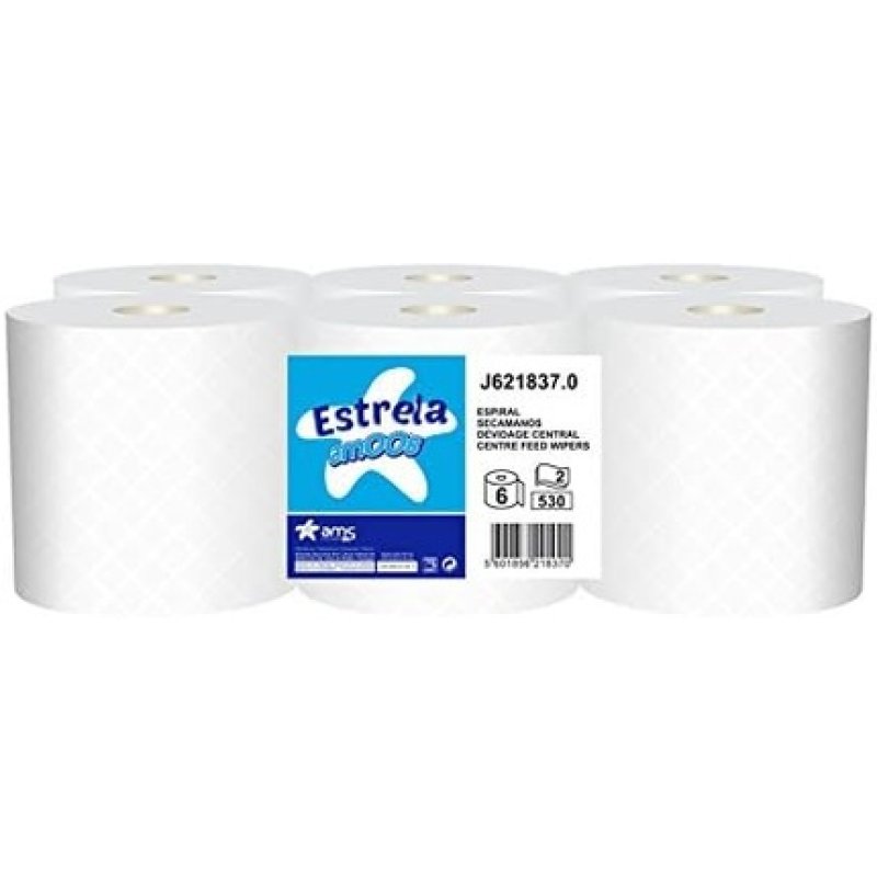 Amoos 2-Ply Towel Rolls 6 Pack - Total 110817 Gr