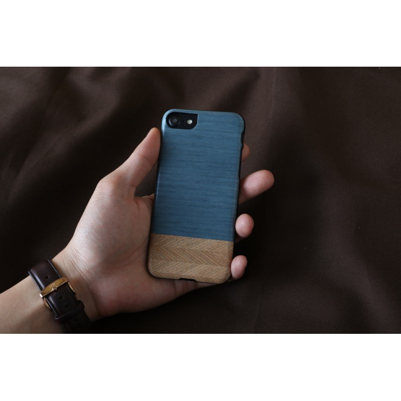 Man&Wood 8809339479882 mobile phone case 11.9 cm (4.7") Cover Blue, Brown