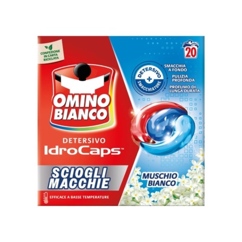 Omino Bianco Hydro Caps X 20 White Musk Stain Removers