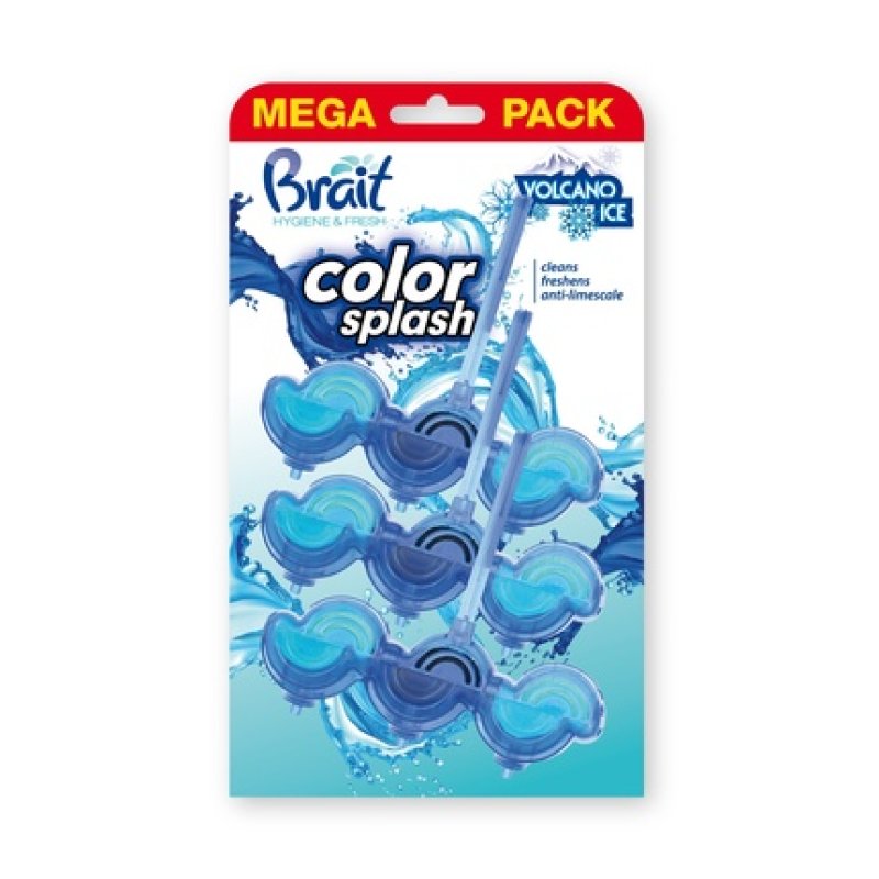 Dramers Brait Color Splash Toilet Cube Volcano Ice 3 X 45 Grams